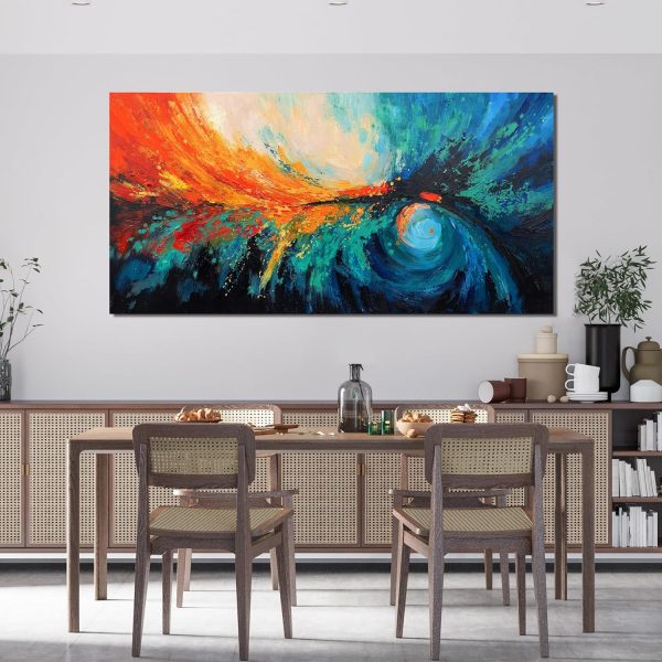 Canvas Wall Art Decor Modern Wall Art Decor Prints Gold Wall Art Pictures Wall Decor Blue Grey Misty Botanical Textured Artwork for Walls For Room Living Room Bedroom Office Wall Decor 20"X40" - Image 108