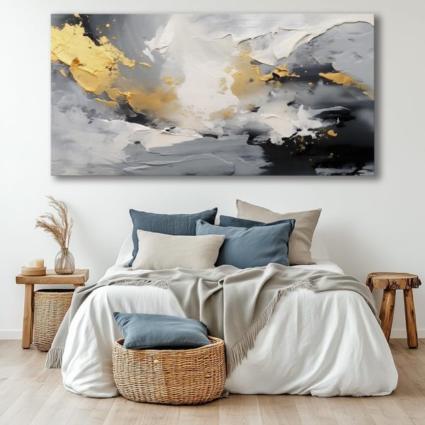 Abstract Wall Art Black and White Modern Artwork Geometric Line Art Canvas Painting Wall Decor for Living Room Bedroom Dining Room Home Office Decor 20"x40" with Framed… - Image 24