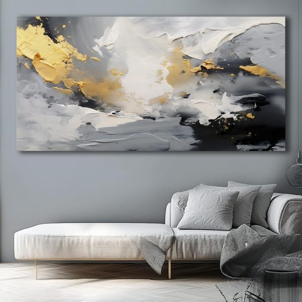 Abstract Wall Art Black and White Modern Artwork Geometric Line Art Canvas Painting Wall Decor for Living Room Bedroom Dining Room Home Office Decor 20"x40" with Framed… - Image 25