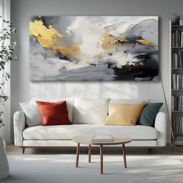 Abstract Wall Art Black and White Modern Artwork Geometric Line Art Canvas Painting Wall Decor for Living Room Bedroom Dining Room Home Office Decor 20"x40" with Framed… - Image 27