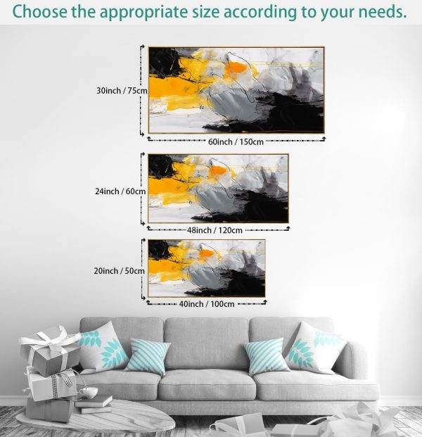 Abstract Wall Art Black and White Modern Artwork Geometric Line Art Canvas Painting Wall Decor for Living Room Bedroom Dining Room Home Office Decor 20"x40" with Framed… - Image 33
