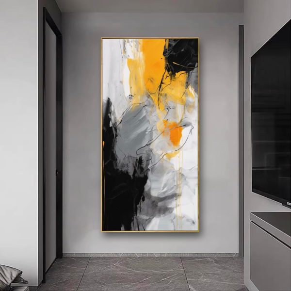 Abstract Wall Art Black and White Modern Artwork Geometric Line Art Canvas Painting Wall Decor for Living Room Bedroom Dining Room Home Office Decor 20"x40" with Framed… - Image 34