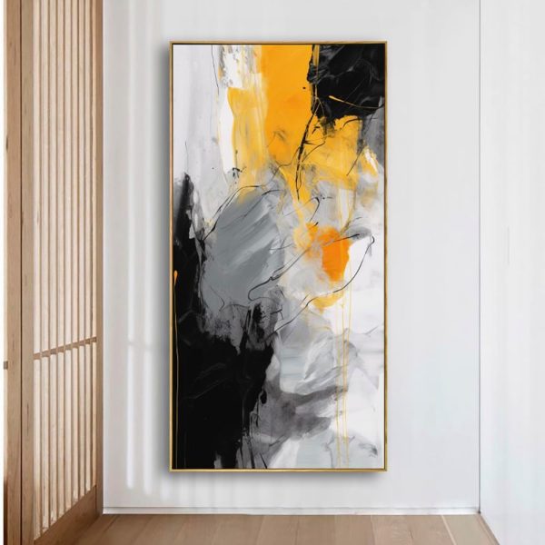 Abstract Wall Art Black and White Modern Artwork Geometric Line Art Canvas Painting Wall Decor for Living Room Bedroom Dining Room Home Office Decor 20"x40" with Framed… - Image 35