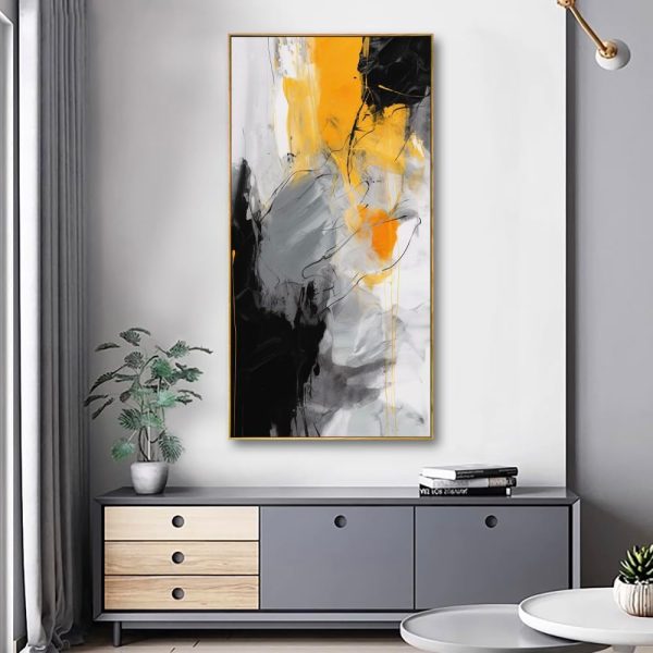 Abstract Wall Art Black and White Modern Artwork Geometric Line Art Canvas Painting Wall Decor for Living Room Bedroom Dining Room Home Office Decor 20"x40" with Framed… - Image 39