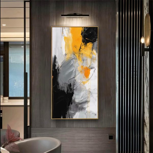 Abstract Wall Art Black and White Modern Artwork Geometric Line Art Canvas Painting Wall Decor for Living Room Bedroom Dining Room Home Office Decor 20"x40" with Framed… - Image 52