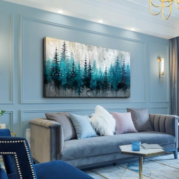 MHARTK66 Wall Art For Living Room Large Wall Decor For Office Modern Bedroom Wall Decor Blue Beach Sun Ocean Landscape Canvas Prints Wall Paintings Seascape Framed Pictures Artwork Home Decor 40x20 - Image 3