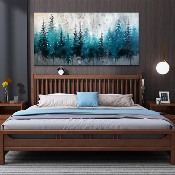 MHARTK66 Wall Art For Living Room Large Wall Decor For Office Modern Bedroom Wall Decor Blue Beach Sun Ocean Landscape Canvas Prints Wall Paintings Seascape Framed Pictures Artwork Home Decor 40x20 - Image 4