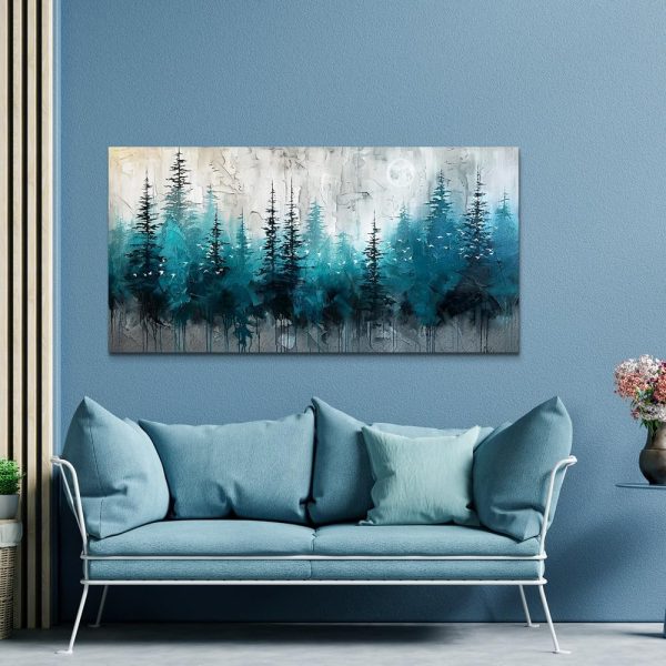 MHARTK66 Wall Art For Living Room Large Wall Decor For Office Modern Bedroom Wall Decor Blue Beach Sun Ocean Landscape Canvas Prints Wall Paintings Seascape Framed Pictures Artwork Home Decor 40x20 - Image 5