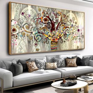 Wall Art Abstract Art Paintings Tree of Life Posters Prints Landscape Picture Colorful Modern Canvas Painting for Living Room Bedroom Office Large Decor 20"x40" with Framed