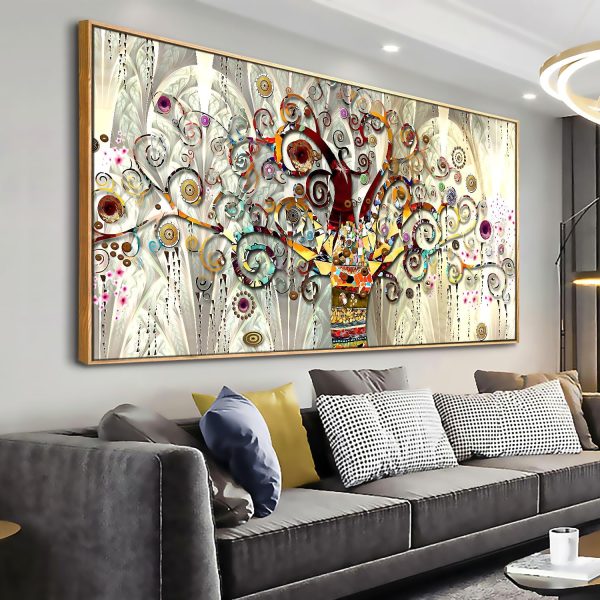 Wall Art Abstract Art Paintings Tree of Life Posters Prints Landscape Picture Colorful Modern Canvas Painting for Living Room Bedroom Office Large Decor 20"x40" with Framed - Image 19