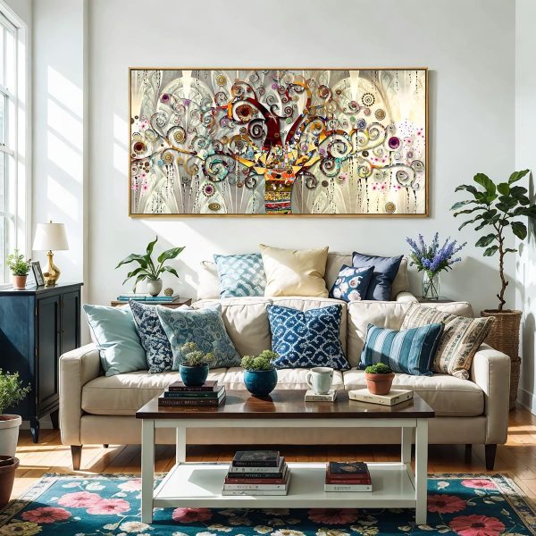 Wall Art Abstract Art Paintings Tree of Life Posters Prints Landscape Picture Colorful Modern Canvas Painting for Living Room Bedroom Office Large Decor 20"x40" with Framed - Image 20