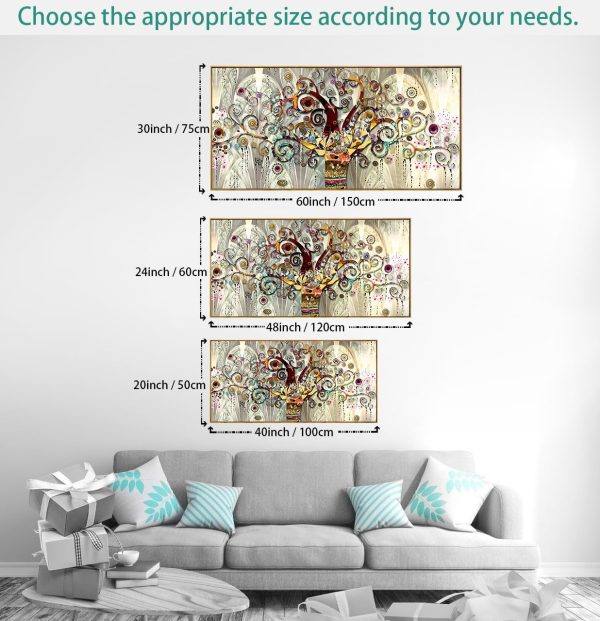 Wall Art Abstract Art Paintings Tree of Life Posters Prints Landscape Picture Colorful Modern Canvas Painting for Living Room Bedroom Office Large Decor 20"x40" with Framed - Image 23