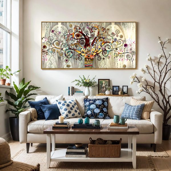 Wall Art Abstract Art Paintings Tree of Life Posters Prints Landscape Picture Colorful Modern Canvas Painting for Living Room Bedroom Office Large Decor 20"x40" with Framed - Image 24