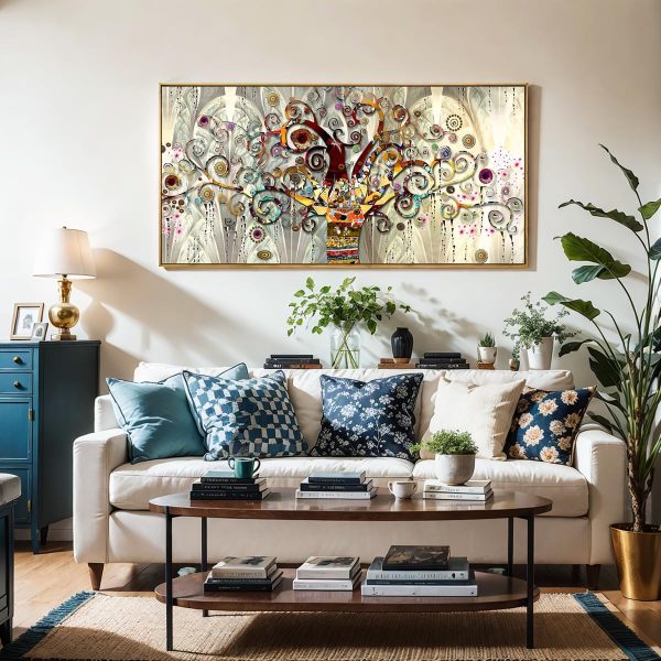 Wall Art Abstract Art Paintings Tree of Life Posters Prints Landscape Picture Colorful Modern Canvas Painting for Living Room Bedroom Office Large Decor 20"x40" with Framed - Image 25