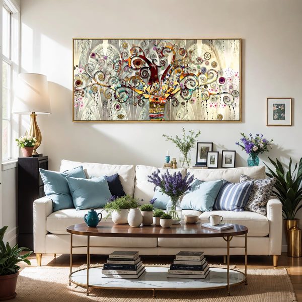 Wall Art Abstract Art Paintings Tree of Life Posters Prints Landscape Picture Colorful Modern Canvas Painting for Living Room Bedroom Office Large Decor 20"x40" with Framed - Image 26
