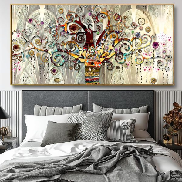 Wall Art Abstract Art Paintings Tree of Life Posters Prints Landscape Picture Colorful Modern Canvas Painting for Living Room Bedroom Office Large Decor 20"x40" with Framed - Image 44