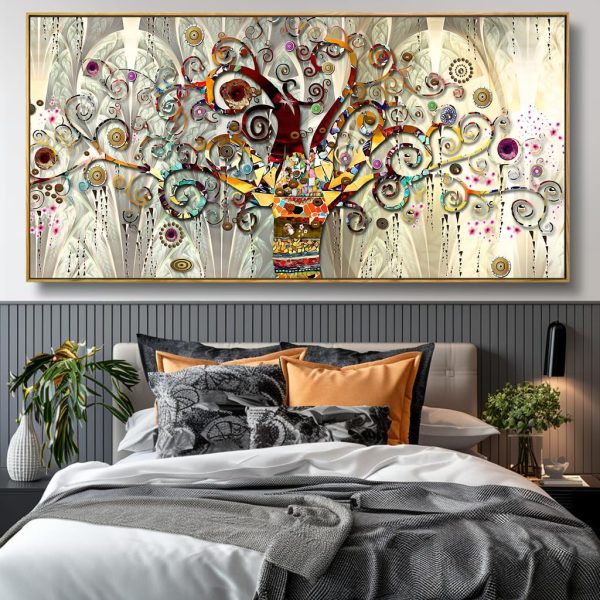 Wall Art Abstract Art Paintings Tree of Life Posters Prints Landscape Picture Colorful Modern Canvas Painting for Living Room Bedroom Office Large Decor 20"x40" with Framed - Image 45