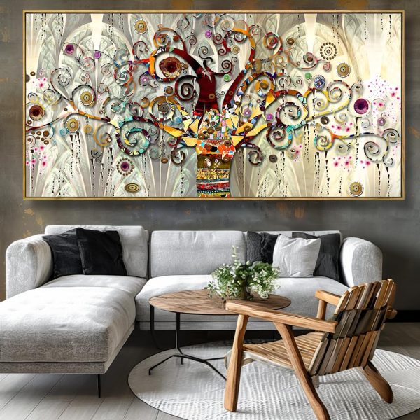 Wall Art Abstract Art Paintings Tree of Life Posters Prints Landscape Picture Colorful Modern Canvas Painting for Living Room Bedroom Office Large Decor 20"x40" with Framed - Image 48
